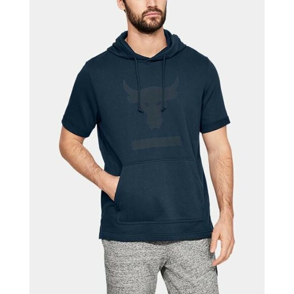 Under Armour Men's Project Rock Terry Short Sleeve Hoodie Size‎ Medium - Picture 1 of 8